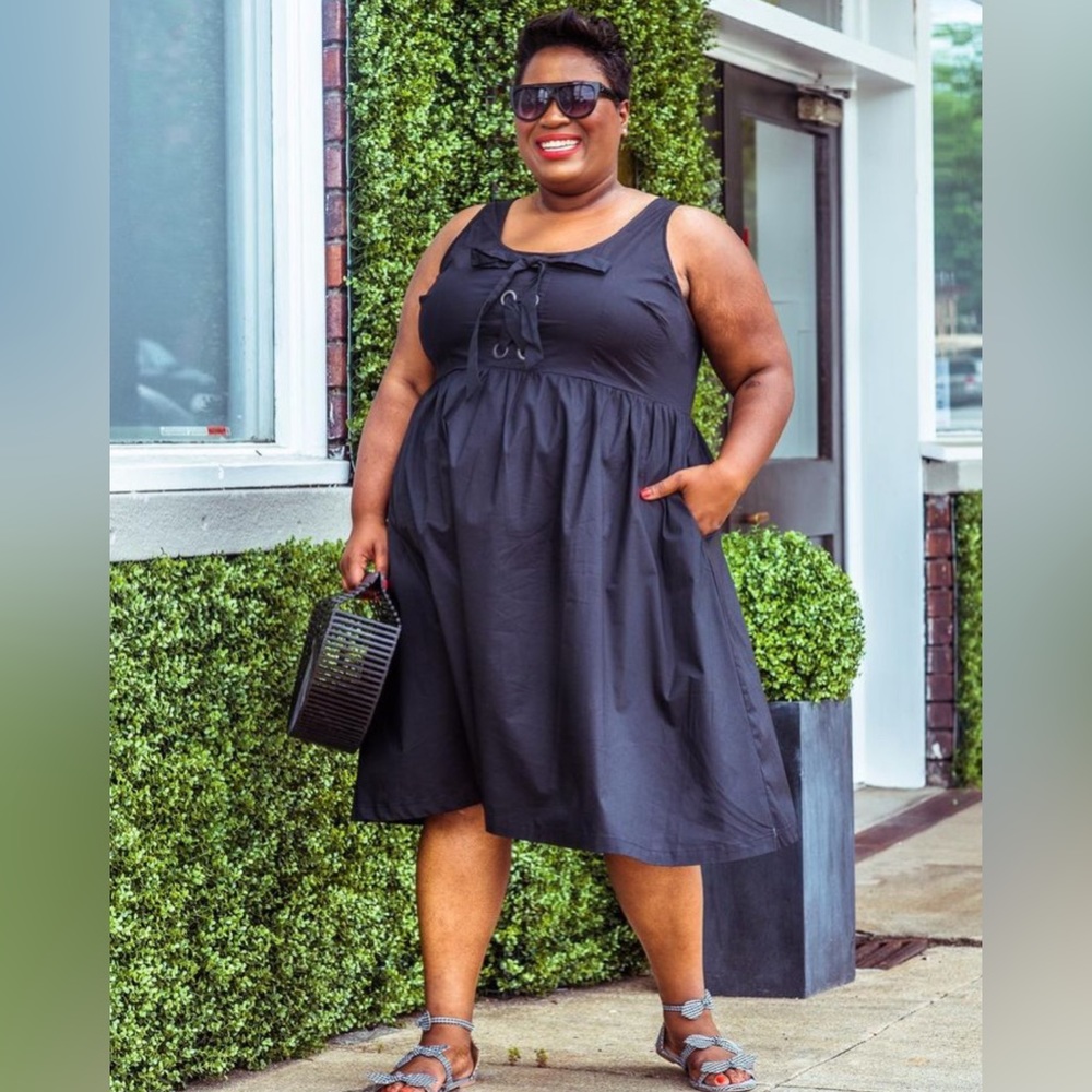 Who What Wear grommet lace-up dress - 1X